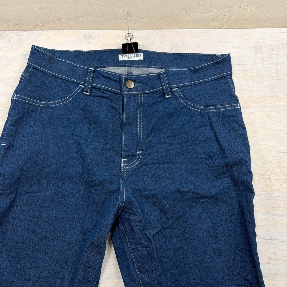 Tom James Jeans Blue Delta 31x29 Custom Straight Leg Dark Wash Blue Mens